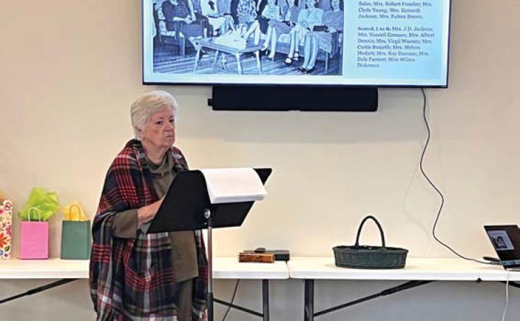 Carol Wright brings a presentation on the history of federated women’s groups to the 36 Club members. courtesy photo