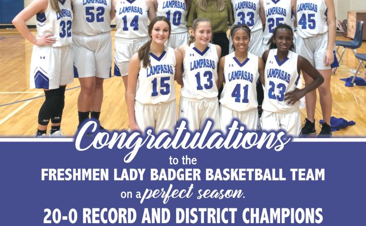 The Lady Badger freshmen went undefeated through 20 games.