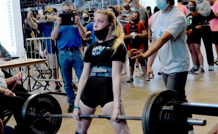 Alyssa Ayers deadlifts at Friday's state meet in Corpus Christi.