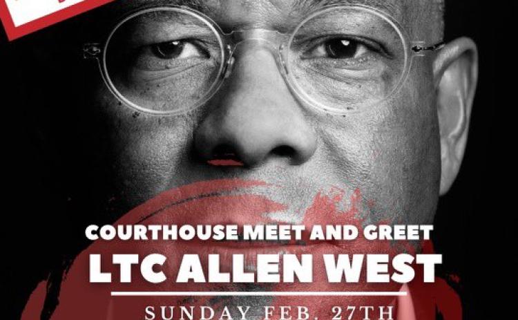 Allen West will be in town this weekend.