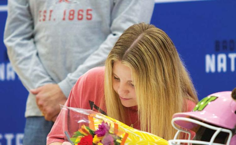 Lady Badger softball player signs letter of intent