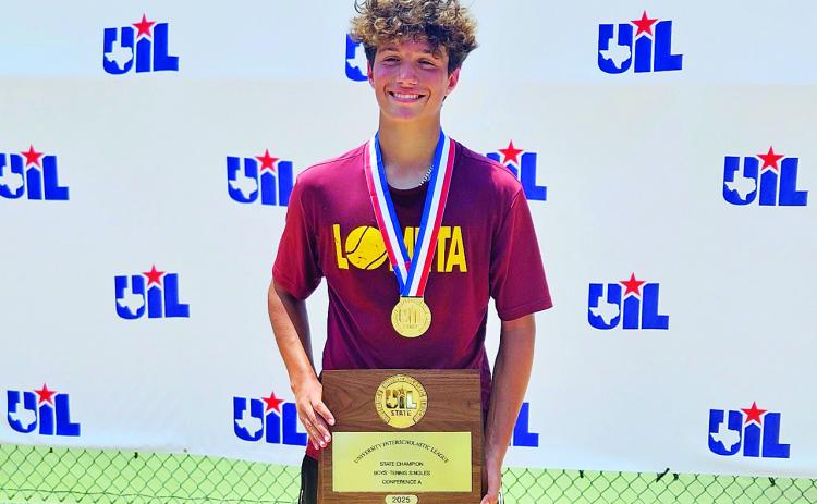 Ivan Douwsma holds up his state championship plaque. COURTESY PHOTO | FRANK REYES III