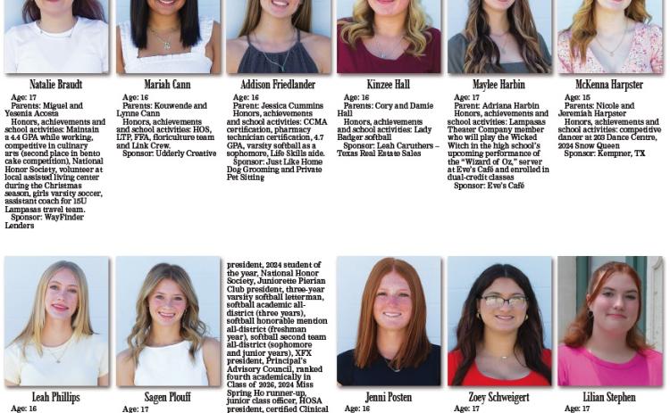 Miss Spring Ho 2025 to be named to represent Lampasas