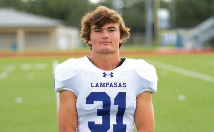 Name: Tate Langford Class: Senior Sport: Football Favorite Teacher or Coach: Coach Brister Favorite Place in Lampasas: Storm’s One Person You Look Up To: My dad Main Goal This Season: Know I gave it my all