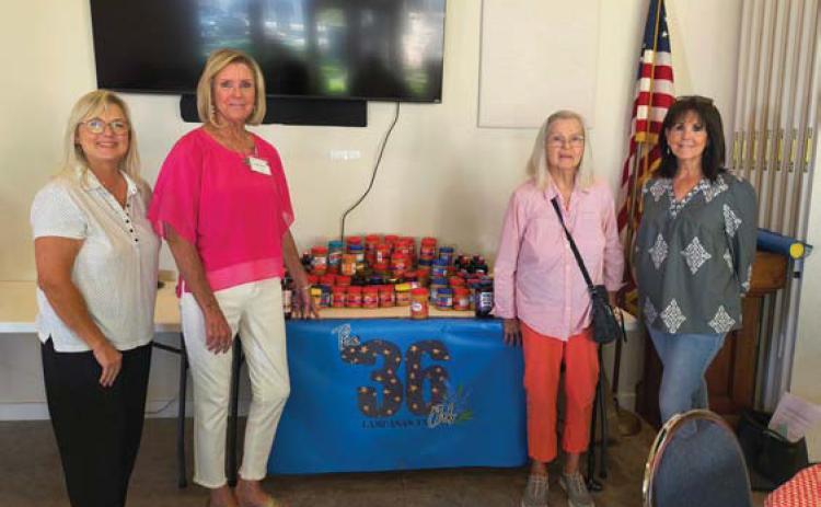 The Projects Committee solicited donations of peanut butter and jelly in September that will be given to Lampasas Mission. More than 150 pounds were collected. Committee members, from left to right, are Cathy Allen, Bernadine Wagner, JoAnn Bollom and Sherry Gillen-Milligan. courtesy photo | shanna sibbersond