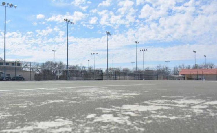 The Lampasas Middle School and Lampasas High School tennis courts will receive a facelift before next school year begins. MONIQUE BRAND | DISPATCH RECORD