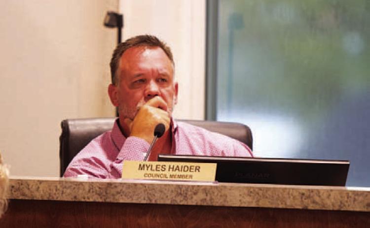 Councilman Myles Haider was the only member to vote against a change to the base rates for water service. HUNTER KING | DISPATCH RECOARD