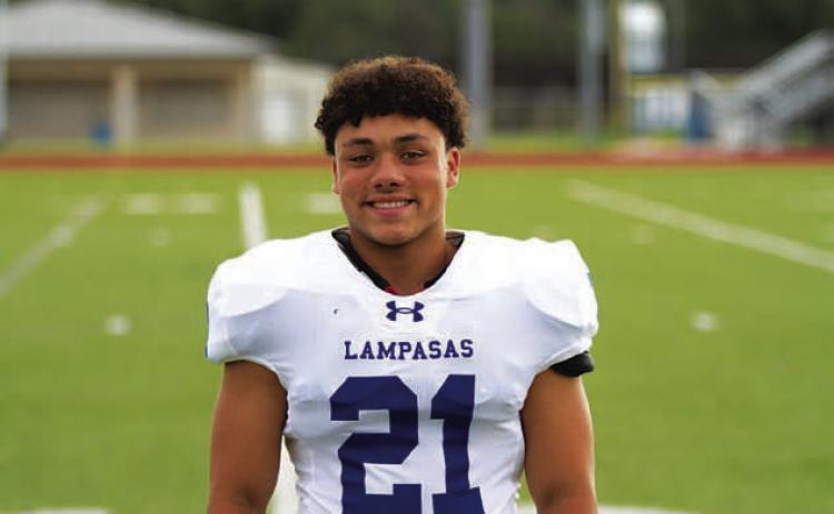 Name: KJ Reed Class: Senior Sport: Football and Basketball Favorite Teacher or Coach: Mrs. Garnett Favorite Place in Lampasas: Storm’s One Person You Look Up To: My Mom Main Goal This Season: Be a good leader