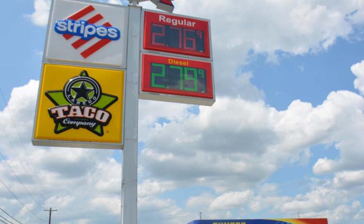 As the temperatures have increased this summer, so have the gas prices, like those at the Stripes location in Lampasas. MONIQUE BRAND | DISPATCH RECORD