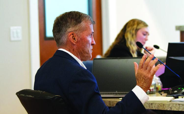 City Manager Troy Hill explains his rationale for offering new ordinances that would require an annual permit fee from some local property owners, such as those with short-term rentals. Hill said his intention is to generate additional revenue for the Lampasas. HUNTER KING | DISPATCH RECORD