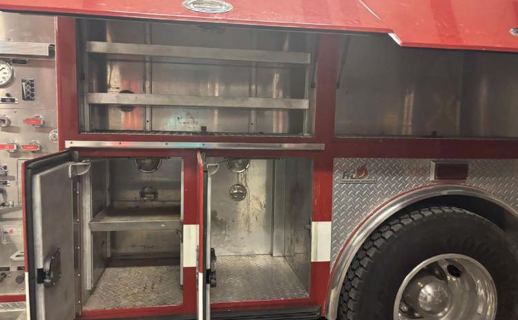Mayor Derek Talley led Lometa City Council members on a visit to the nearby fire station Monday night, where he showed them that equipment had been removed from the response trucks. Talley said that with the exception of grass fire emergencies, all medical and fire calls within the Lometa city limits are going unanswered by the volunteer fire department. COURTESY PHOTO