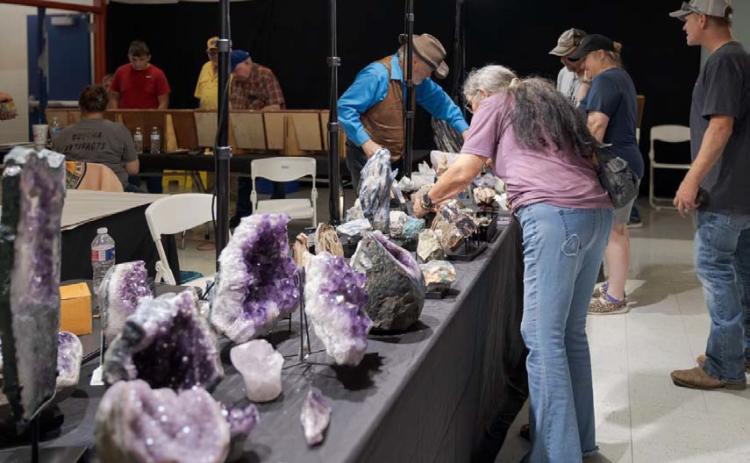 Amethyst geodes sparkled on display at the Lampasas Indian Artifact &amp; Mineral and Gem Show last weekend. Artifact, mineral and gem enthusiasts came from across the state to view the collections presented. GABRIELA SANGACHE |DISPATCH RECORD