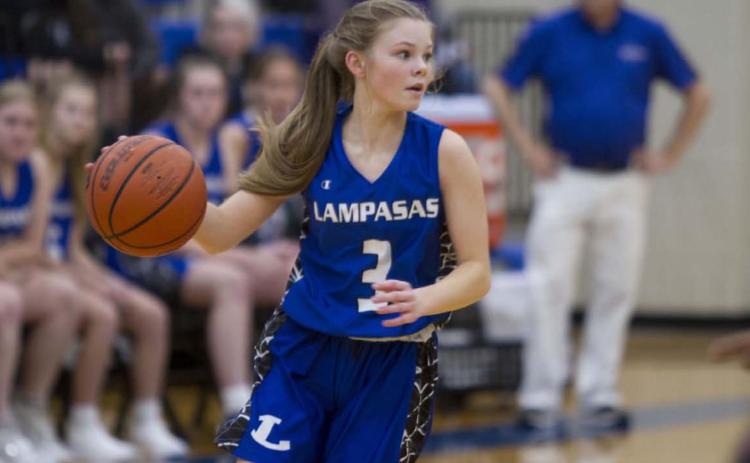 Addison Borchardt dribbles while looking for a teammate to pass the ball to during the Lady Badgers’ scrimmage last week against Copperas Cove. HUNTER KING | DISPATCH RECORD