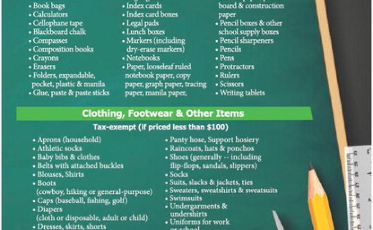 Sales tax holiday set for Aug. 9-11