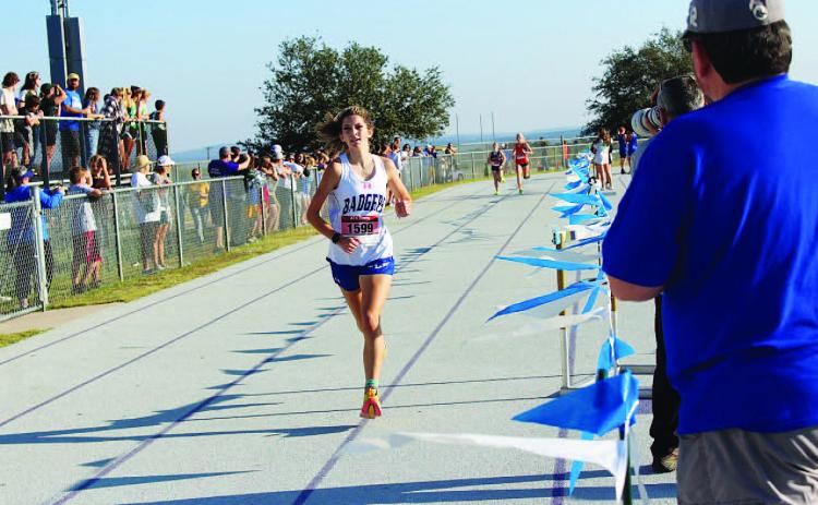 Nyla Long heads to the finish line where she crossed it in fourth place at the district meet. COURTESY PHOTO