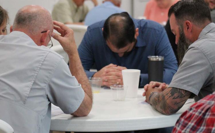 JOYCESARAH MCCABE | DISPATCH RECORD This year’s local gathering for the National Day of Prayer was held at Lampasas Community Church. Christians gathered to pray for civic, state and national leaders as well as for family unity and safety for our schools, first responders and community.