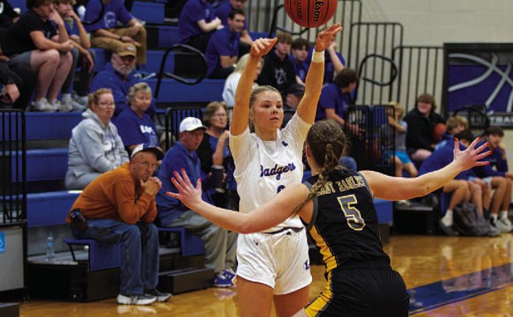 Addison Borchardt was her team’s leading scorer against Goldthwaite. HUNTER KING | DISPATCH RECORD