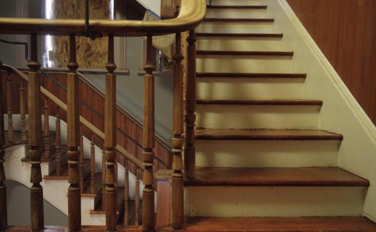 Work on the courthouse stairways remains to be completed, but the renovation project is on track to be finished by December, according to the contractor, Lampasas-based RKJ Construction. ERICK MITCHELL | DISPATCH RECORD