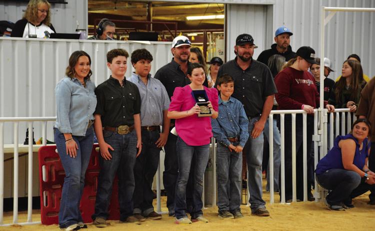 The Britt Hopson Award for 2026 went to market swine exhibitor Taelor Singleton. HUNTER KING | DISPATCH RECORD