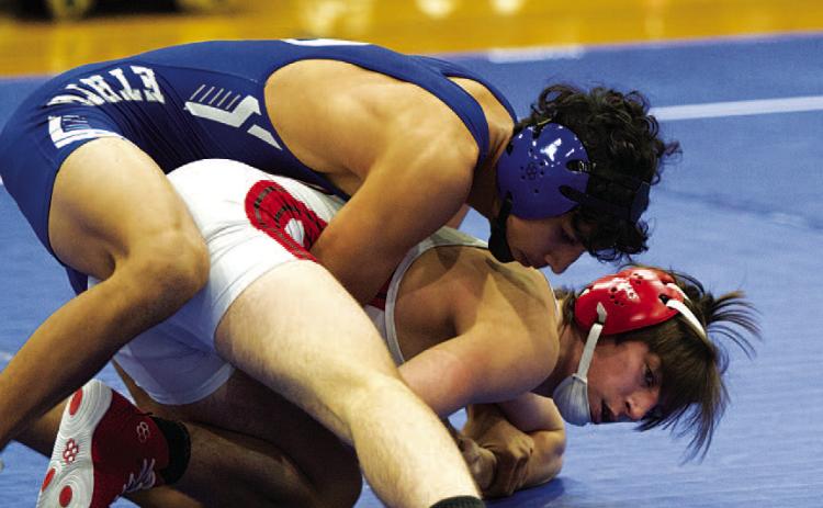 HUNTER KING | DISPATCH RECORD Taylor Martell won her match via pin on Wednesday night.