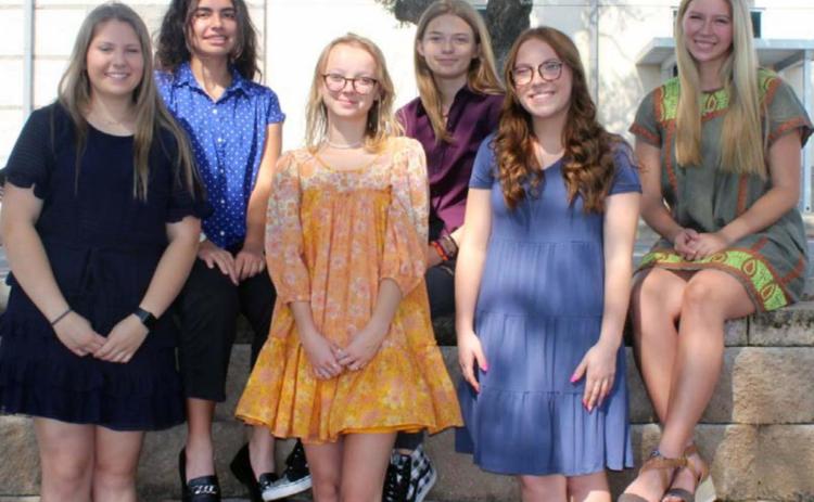 Lampasas High School students selected to attend the 2022 Bluebonnet Girls State session are from left, Emily Brister, Tate Brown, Callie Bekker, Anna Burgess, Megan Flick and Madison Roedler. VERONICA BUTLER | DISPATCH RECORD
