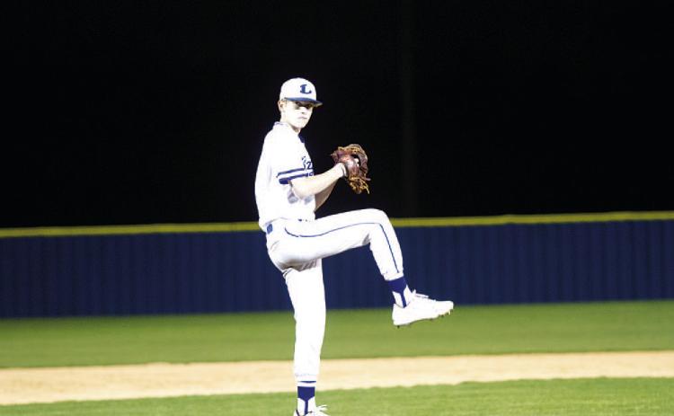 Jonas Andersen pitched four shutout innings in Tuesday’s game against Lago Vista. HUNTER KING | DISPATCH RECORD