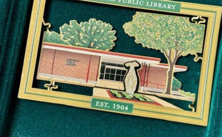 These specially designed ornaments feature a cut-out image of the entrance of Lampasas Public Library. Ornaments are on sale while supplies last. courTesy photo | lampasas public library