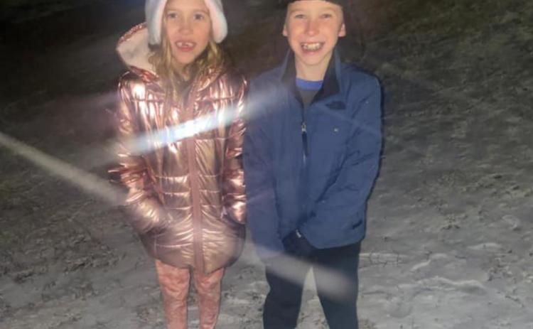 Snow falls on New Year’s Eve