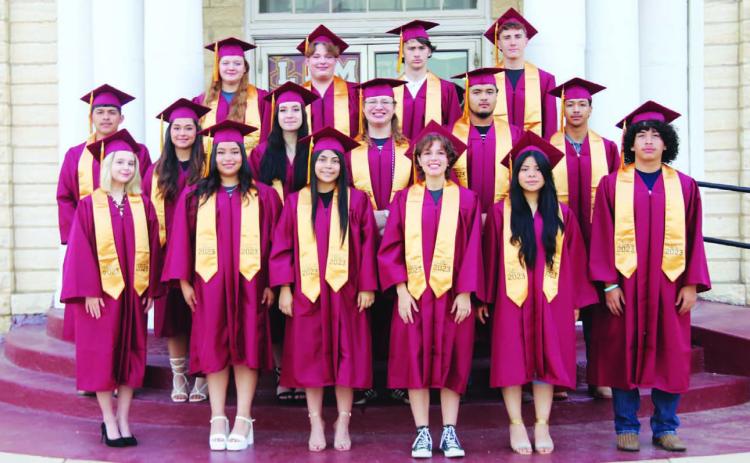 The Lometa High School Class of 2023 includes 16 graduates who will be recognized at Commencement Exercises May 26. COURTESY PHOTO