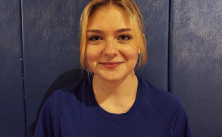 Name: Maija Clevenger Class: Freshman Sport: Wrestling Favorite School Subject: Math Favorite Vacation: The beach One Person To Meet: Captain America Main Goal This Season: To better myself