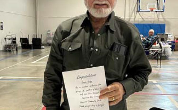 Ron Ischy has cumulative donations of six gallons of blood. COURTESY PHOTO