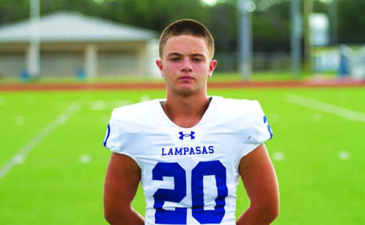 Name: Brayden Crook Class: Junior Sport: Football and Powerlifting Favorite Teacher or Coach: Coach Brister Favorite Place in Lampasas: Whataburger One Person You Look Up To: My father Main Goal This Season: Make a deep playoff run