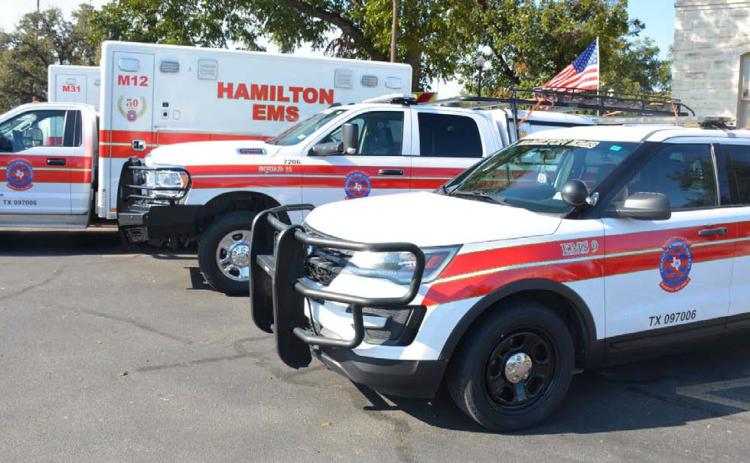 The fleet of Hamilton County Hospital District EMS vehicles allows two ambulances to be stationed in Lampasas and one at the Kempner Fire Station for quicker response times during an emergency. FILE PHOTO