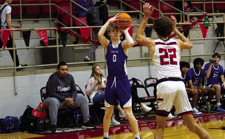 Peyton Sisson scored his 1,000th career point for Lampasas during the first game of the tournament. HUNTER KING | DISPATCH RECORD