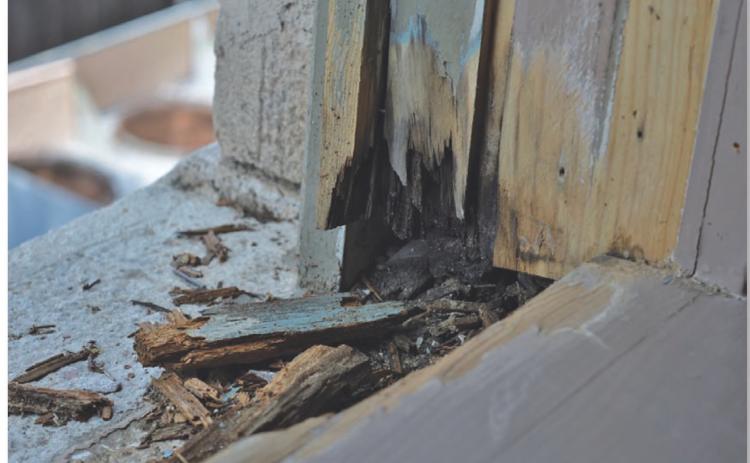 Windowsills like this one have deteriorated over time and have been one of the focal points of the courthouse restoration project. ERICK MITCHELL | DISPATCH RECORD
