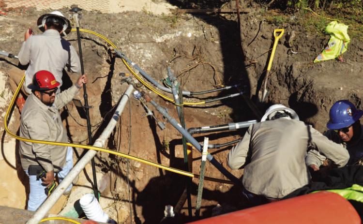 Contractors working on behalf of Atmos Energy have been replacing gas lines in sections of Lampasas for most of the year. FILE PHOTO