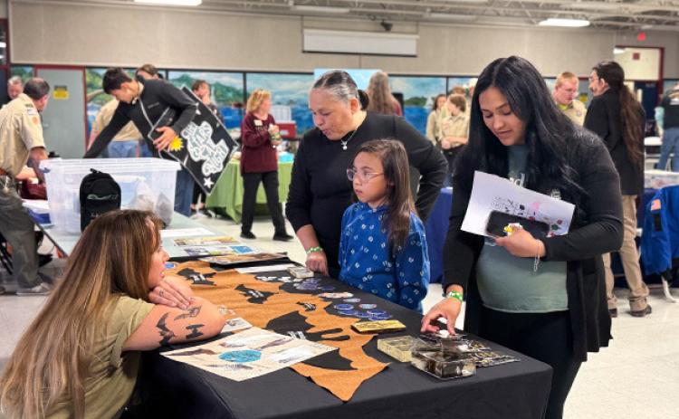 ADAM BARRIOS | DISPATCH RECORD At left, Steph Dodson from Bat Conservation International gives us a short presentation to Lampasas residents during Saturday’s event hosted by Friends of the Night Sky.