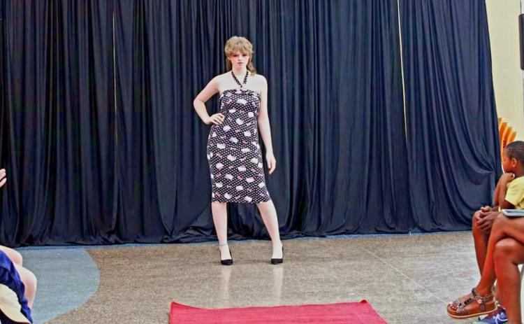 Katelyn Martin had the opportunity to model dress designs at the Central Texas College Fashion Showcase earlier this month. courtesy photo