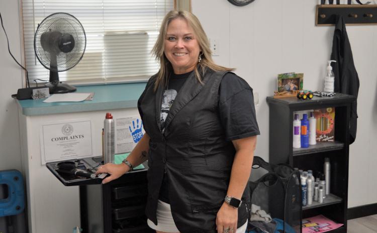 Becky Linville, stylist at Wild Heart Salon, offers at-home services to home-bound and elderly Lampasans. erick mitchell | dispa tch record