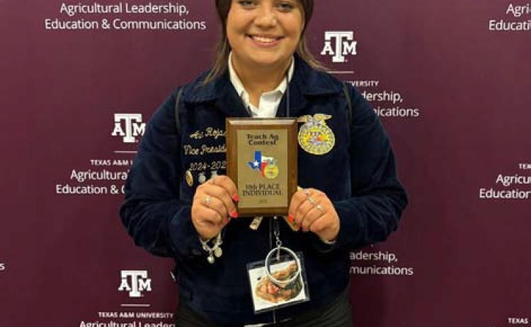 courtesy photo Ava Rojas of the Lampasas FFA chapter was the 10th-high individual in the Teach Ag Contest.