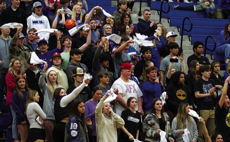 HUNTER KING | DISPATCH RECORD The Lampasas student section showed it’s strong support for the Badgers.