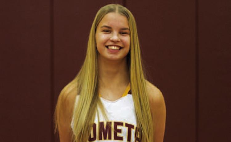 Name: Abigail Tower Class: Sophomore Sport: Basketball, Volleyball, Track, and Tennis Favorite School Subject: History Favorite Vacation: Florida One Person To Meet: Adam Sandler Main Goal This Season: Make the playoffs