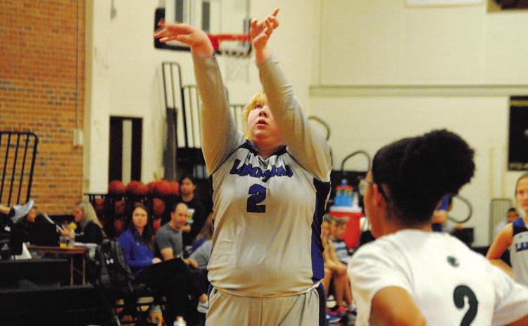 Morgan Lovejoy is one of the 6’1” girls, along with Abigail Williams, who gives the Lady Badgers a height advantage over most of their opponents. HUNTER KING | DISPATCH RECORD