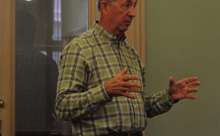 Steve Manning of Natural Resources Solutions outlines a potential grant opportunity for the county. ERICK MITCHELL | DISPATCH RECORD