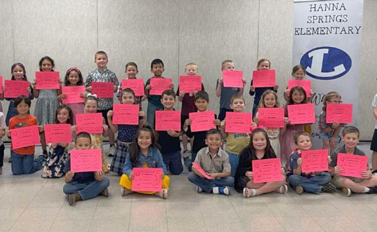 Hanna Springs Elementary announced their first-grade straight-A students, who are pictured here. courtesy photo | Hanna Springs elementary