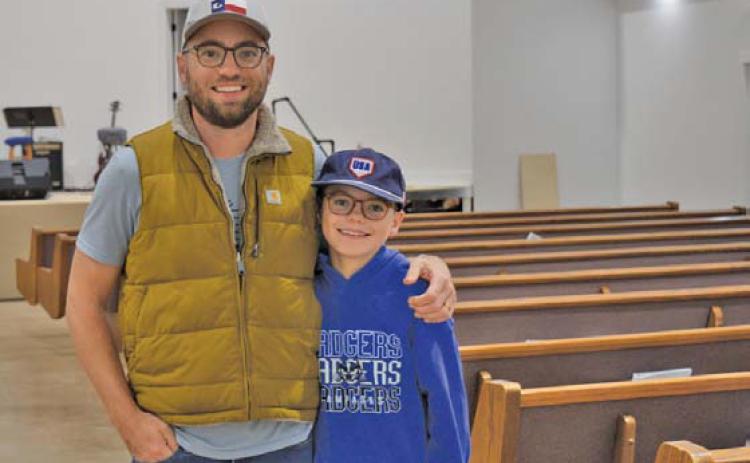 Pastor Zach Huckabee and his son Clive show off Lampasas Community Church’s new sanctuary at 1601 E. Fourth St. erick mitchell | dispatch record