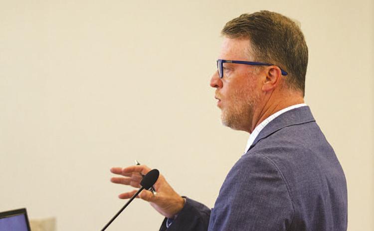 Assistant City Manager Ryan Ward addresses the Lampasas City Council at a meeting in September. Ward’s last day with the city is today. He has accepted a job as director of public works in Santa Fe, New Mexico. FILE PHOTO