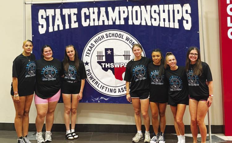 Lady Badger lifters pose for a photo at the state powerlifting meet last weekend. COURTESY PHOTO