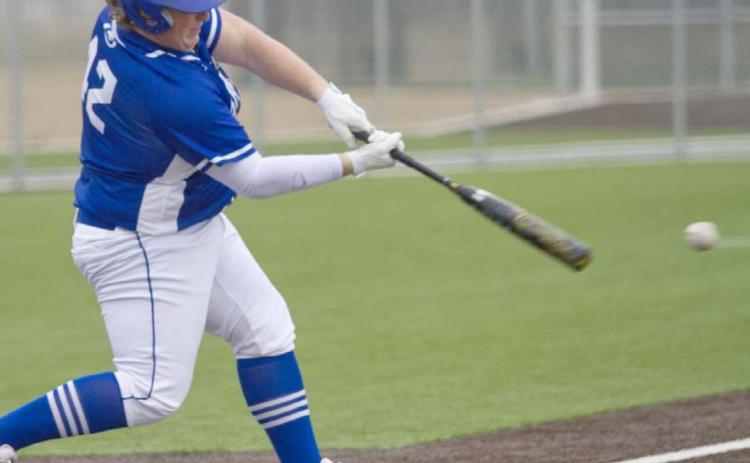 First baseman Hayden Waldrip bats against Georgetown Gateway Prep in the Salado tournament on Thursday. JEFF LOWE | DISPATCH RECORD
