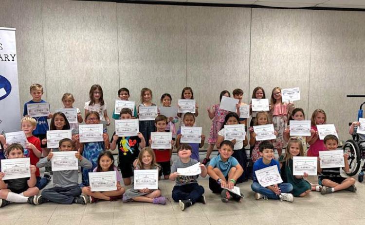 Hanna Springs Elementary first-grade A honor roll recipients are pictured. A/B honor roll, perfect attendance recipients and other award winners will appear in a future edition of the Dispatch Record. courtesy photo